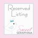 Reserved Listing for Melissa