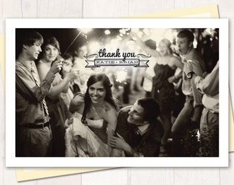 Wedding Thank You Postcard or Magnet - Small Banner