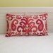 Duralee Rasul in Berry Ikat 14"x24" Lumbar Pillow Cover