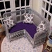 SALE: Corner settee with cushioned seat and three pillows - dollhouse miniature