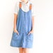 Vintage Light Blue Denim Overall Mini Dress