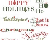 25% OFF SALE Christmas Word Art - Personal or Commercial Use - Vintage Christmas Set 1 Il_170x135