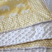 LARGE Organic Blanket, with Ellie Farm in Sunny Yellow, Polka Dots and Cream Minky Bubble Dot