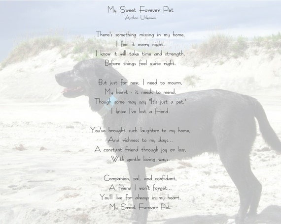 Items similar to Personalized Pet Loss Digital Poem Print Memorial on Etsy