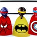 Superhero Collection (Spiderman Batman Capt America). Caped Cutouts (pick your characters). DIY Printable Design. Pinkadot Shop
