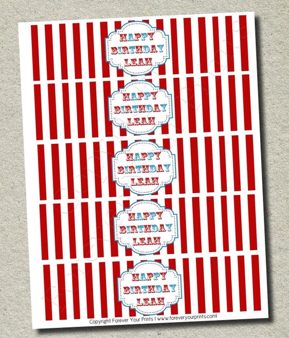 Carnival Circus Water Bottle Wrap - DIY Party Favor Il_570xn