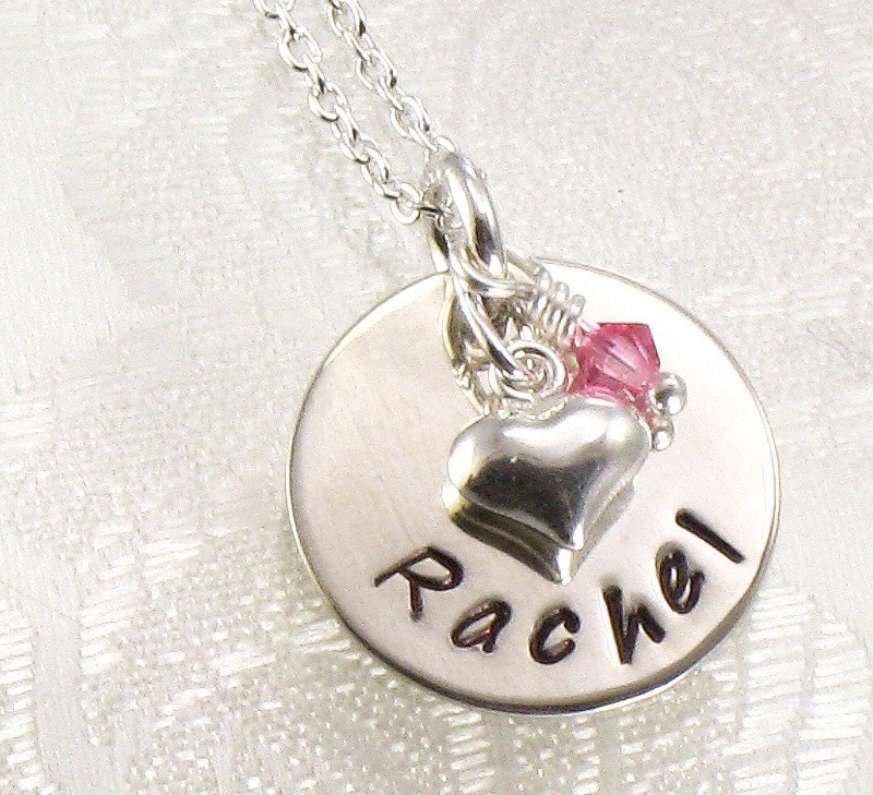 Personalized Girls Necklace Hand Stamped Name on Sterling