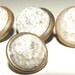 4 antique metal jewel buttons crackle glass centers
