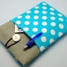 Kindle case, Kindle touch cover, Kindle Fire sleeve, Ereader sleeve with a front pocket, PADDED - White Polka Dots on Sky Blue