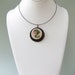 Contemporary Ceramic Pendant Black White Abstract Clay Pottery Necklace