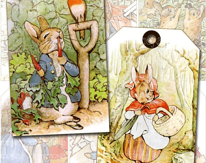 Cute Peter Rabbit - Hangtags - Digital File - Print your own