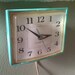 Vintage Wall Clock Turquoise Blue GE Kitchen Clock Retro Funk Kitsch