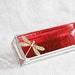 Stained Glass Box Fuschia Pink 2x6 w/ two Floral-stamped Dragonfly Hand-crafted OOAK