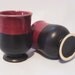 Goblet Set for Two - Handmade Pottery Burgandy Red and Black Wine Goblets,Tumbler Cups