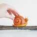 Vintage Snail Figurine Paperweight Fitz and Floyd Japan Orange Mustard Yellow Gold Black Woodland Creature Desk Buddy Office Decor