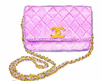 Pink Chanel Purse Print-8 1/2 x 11 in.