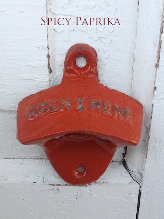 Items similar to Spicy Paprika Red Bottle Opener Cast Iron Distressed