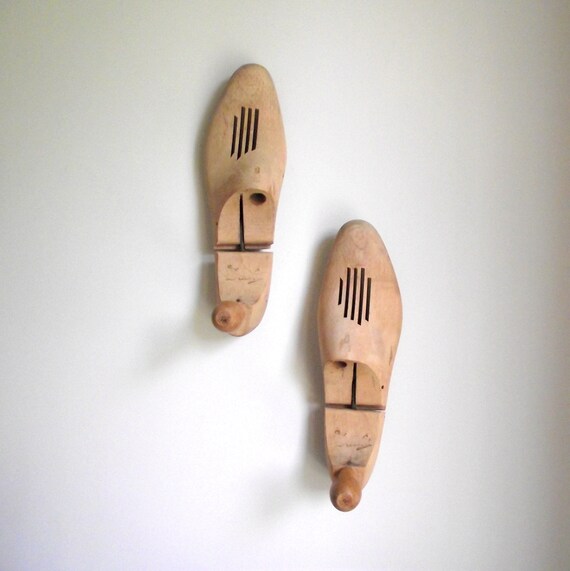 Wooden Shoe Stretchers Vintage Pair of Wood Shoe Keepers by