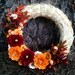 Handmade Paper Flower Wreath - Fall - Home Decor - Red and Yellow