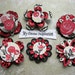 Creamy Collection Hot Pink and Black Rose Scrapbook Paper Embellishments and Paper Flowers