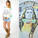 reserved---native american CHIEF indian SOUTHWEST white pullover SWEATSHIRT, extra small-medium
