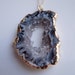 Geode Slice Necklace in Gold, Lavender Tint