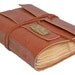 Light Brown Leather Journal with Tea Stained Pages