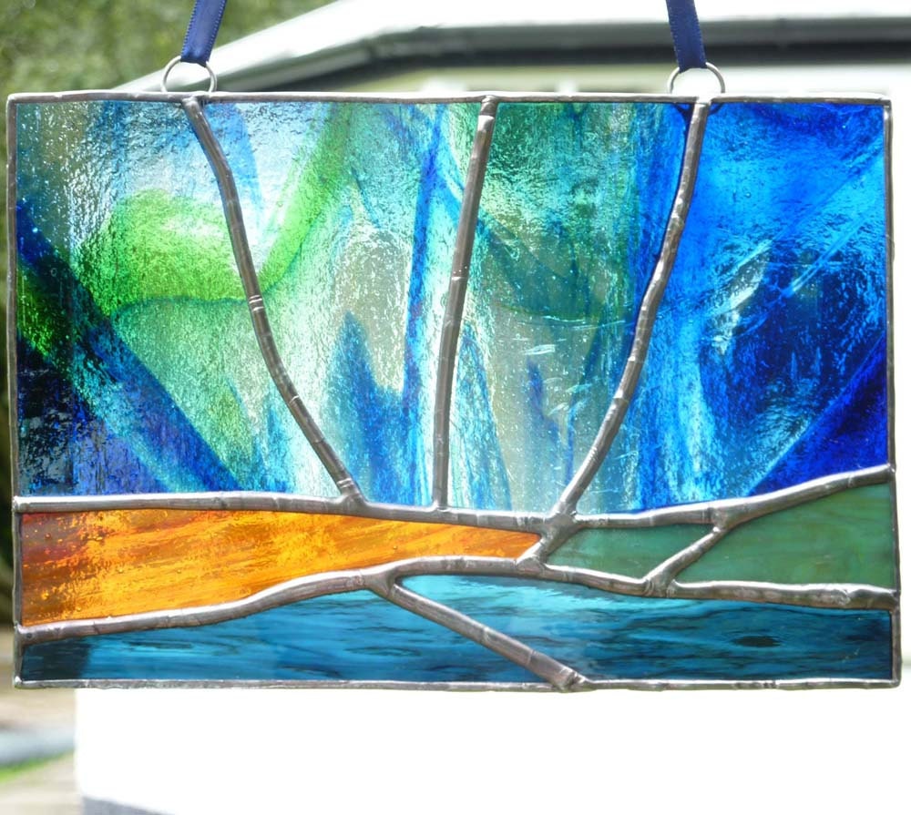 Stained Glass Northern Lights Light Catcher