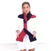 Knitted long scarf / collar, black terracotta, christmas holidays