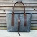Waxed canvas carry all/ shoulderbag with waxed leather handles and strap COLLECTION UNISEX