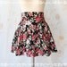 Me And My Skirt - Cutie Simply 17 Inches MINI SKIRT Black Color Playful Floral Print Elastic Waist XS-S