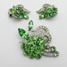 Vintage Eisenberg Ice Brooch and Earrings Rare Green