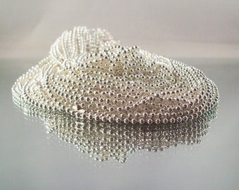 50 Silver Plated Ball Chain Necklaces 2.4mm 24" - Bright and Shiny