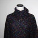 Vintage Sweater Retro Dots on Black Warm and Fuzzy