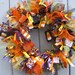 Halloween Wreath, Fall Wreath, Fabric Wreath and Ribbon Wreath for Halloween