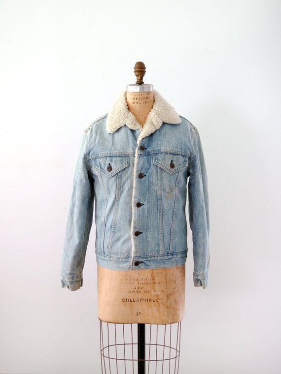 1970s Levis Jean Jacket / Vintage Fleece Lined Denim Jacket