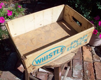 Vintage Cardboard Whistle Pop Dock Soda Crate.