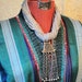 Vintage Tribal Medallion from Afghanistan Mounted on Multistrand Silver Glass Beaded Choker Necklace