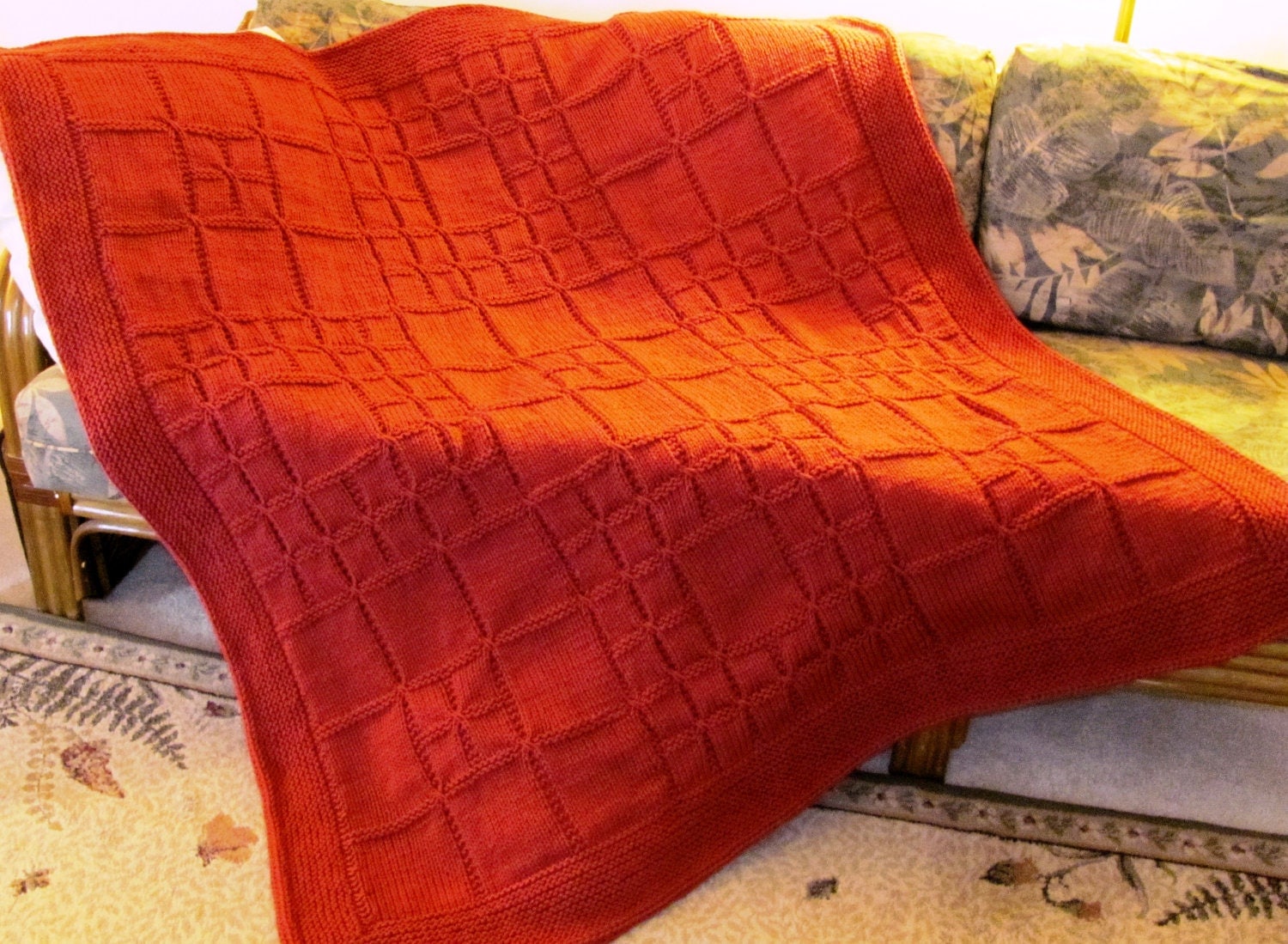 AlterKnit Squares Knitted Afghan Pattern