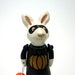 Halloween Rabbit Pin - Bunny Rabbit with Pumpkin Bag