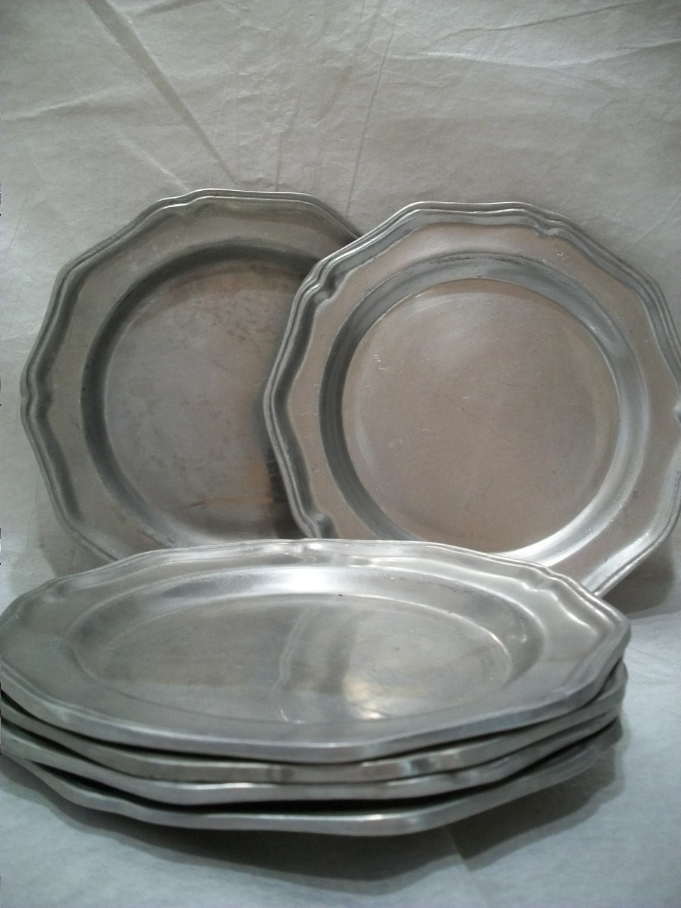 Vintage Wilton Columbia Pewter Plate Set of 6 Heavy Pewter