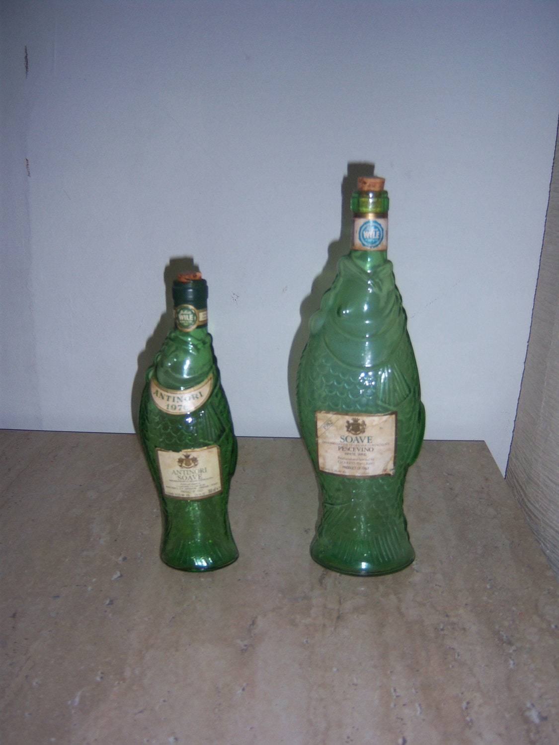 2 Fish Shaped Italian Wine Bottles VINTAGE