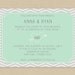 Printable Wedding Invitation 5x7 Grey Chevron and Mint