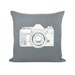 16x16 Vintage Camera Pillow Cover | On SALE | Grey and White | Decorative Throw Pillow Case | Industrial Home Decor | Neutral Tones