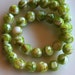 SALE Half Strand 10mm Lime Green Mother of Pearl Shell Beads - 18 beads