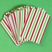 25 Die Cut Double Layer Red, White, & Green Striped Christmas Holiday Gift Tags / Price Tags (3 x 2 inches)