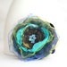 Flower Hair Clip, Pin, Brooch - Fabric - Blue, Teal, Lime Green, Yellow, Turquoise - Handmade