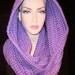 Crocheted Purple Infinity Scarf Chunky Handmade made with double yarn, ready to ship