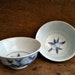 Antique Asian Blue and White Peach Rice Bowls Dishes circa 1910's / English Shop
