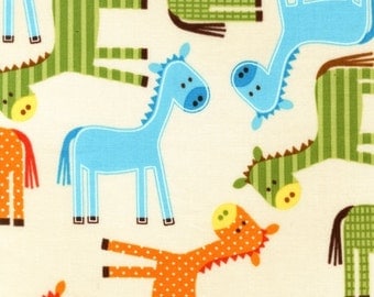 End of Bolt 1 yard 26.5" Urban Zoologies Bermuda Ponies by Ann Kelle for Robert Kaufman